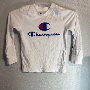 Champion Kids White Long Sleeve Shirt